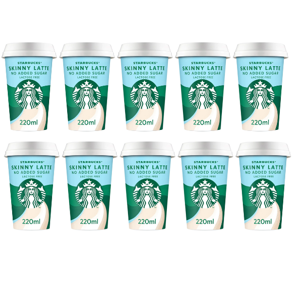 Starbucks Skinny Latte No Added Sugar Carton Drinks 10 x 220ml
